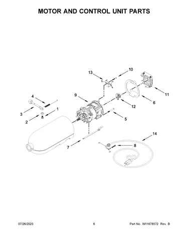 Motor and control unit parts