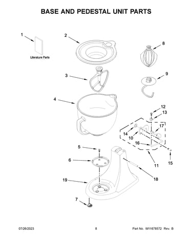 Base and pedestal unit parts