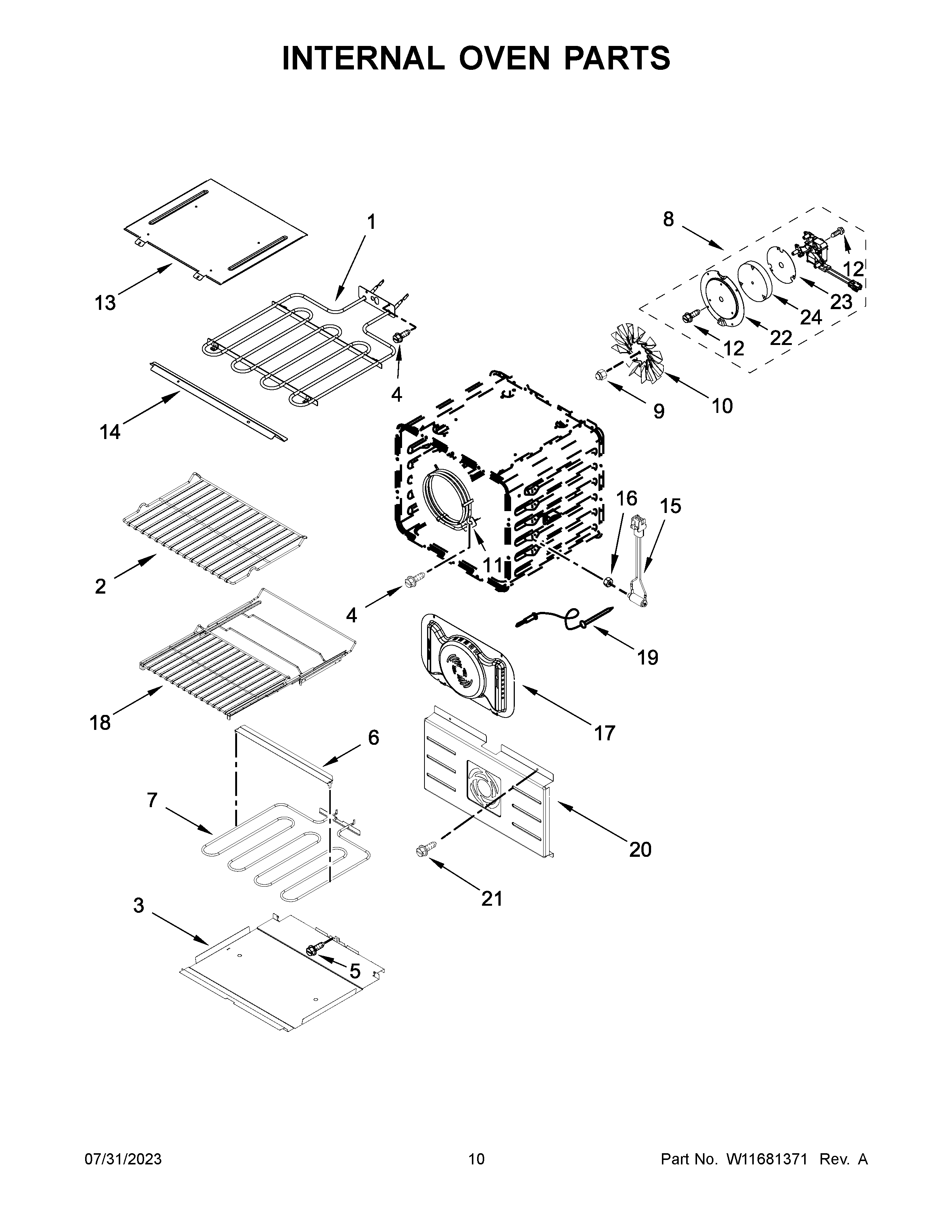 Internal oven parts
