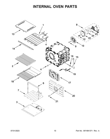 Internal oven parts
