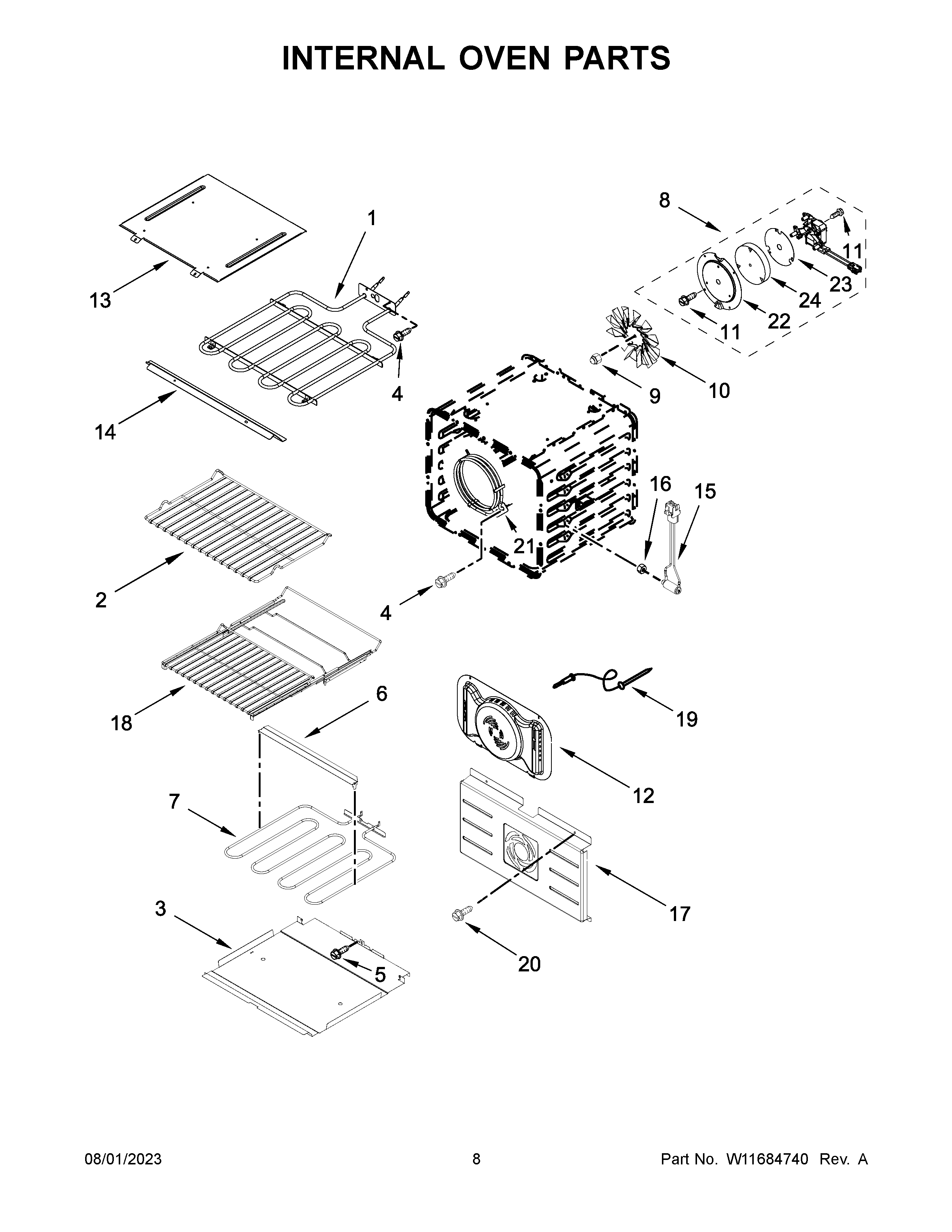 Internal oven parts