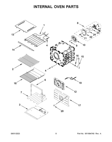 Internal oven parts