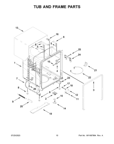 Tub and frame parts