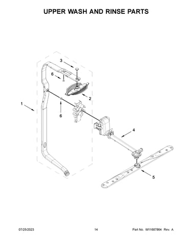 Upper wash and rinse parts