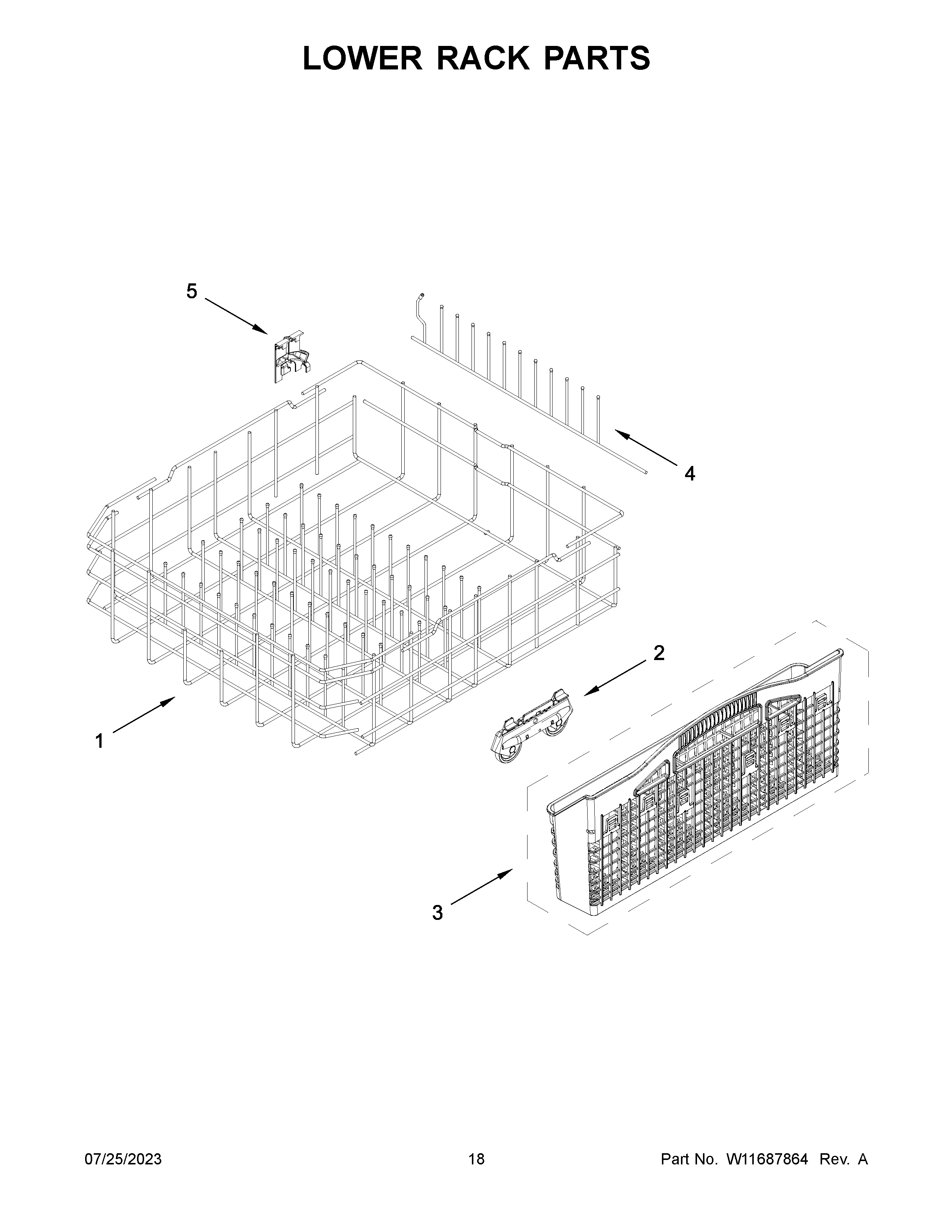 Lower rack parts