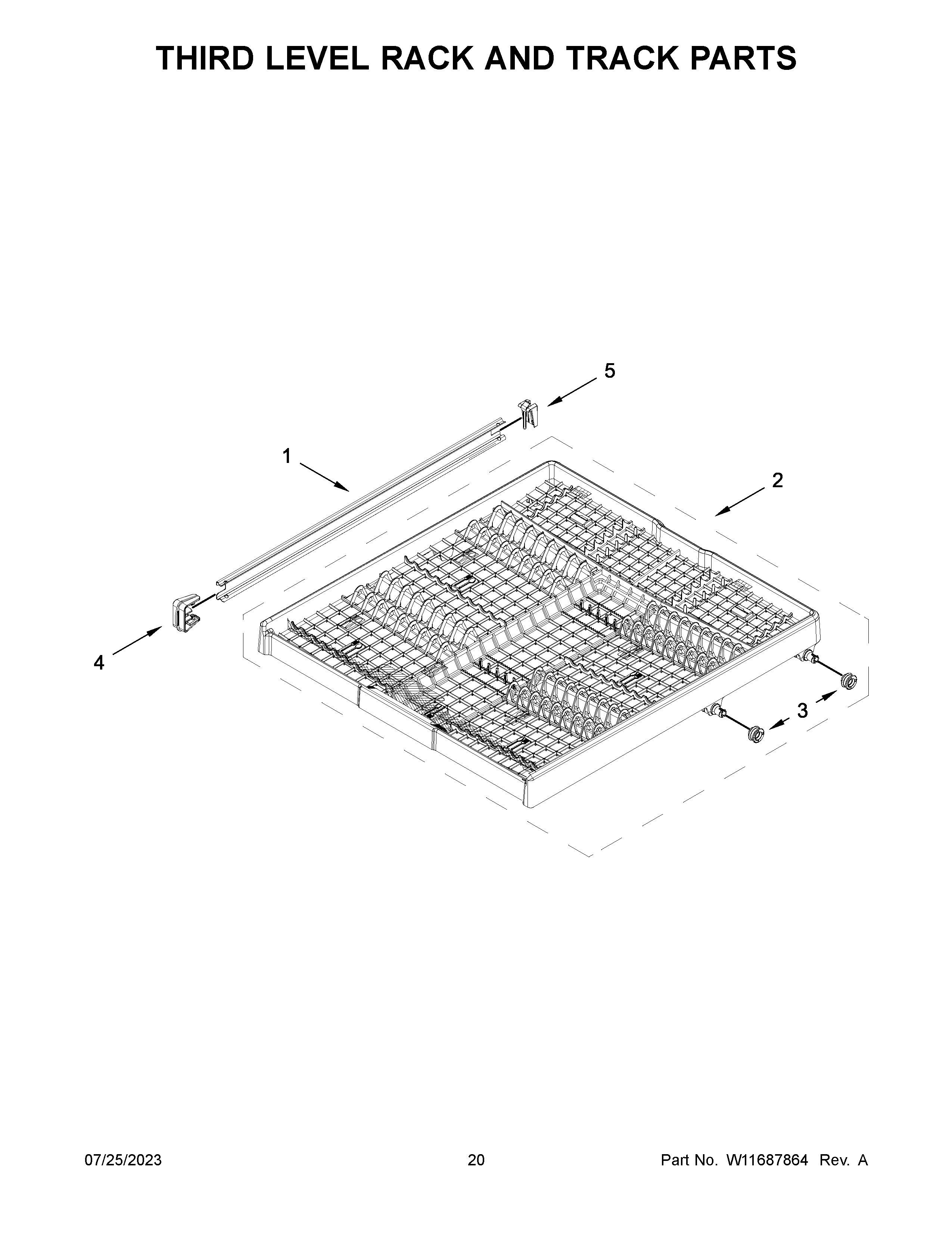 Third level rack and track parts