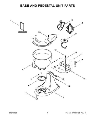 Base and pedestal unit parts