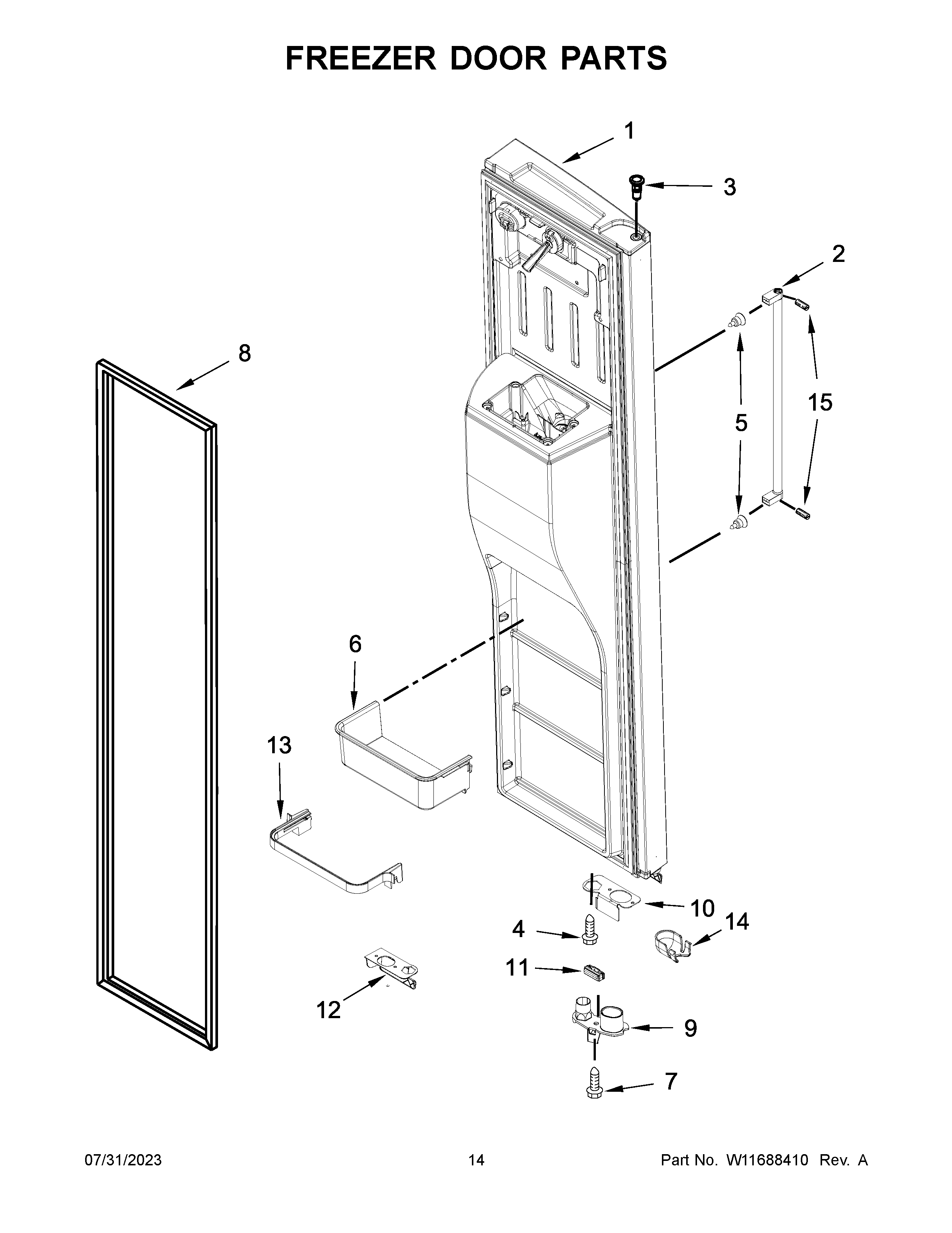 Freezer door parts