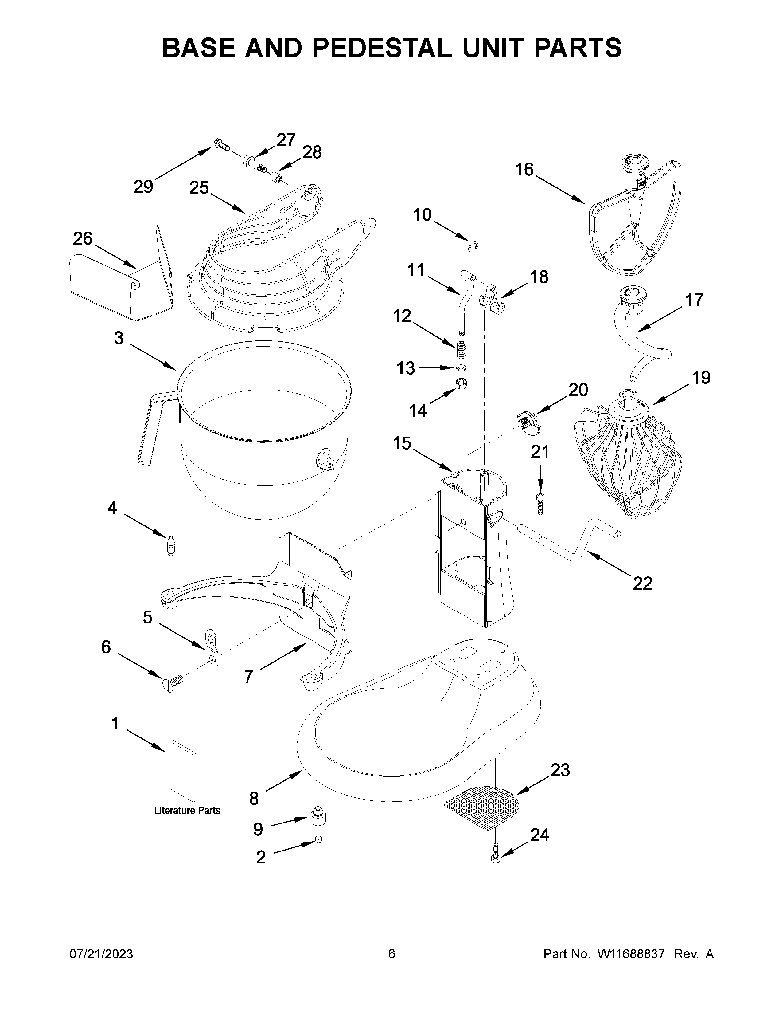 BASE AND PEDESTAL UNIT PARTS