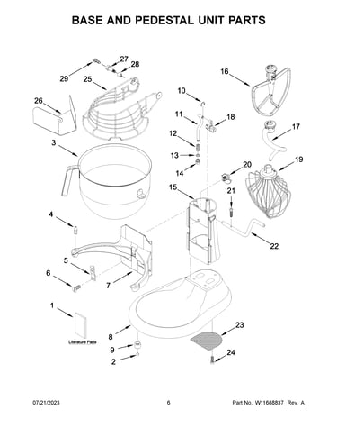 Base and pedestal unit parts
