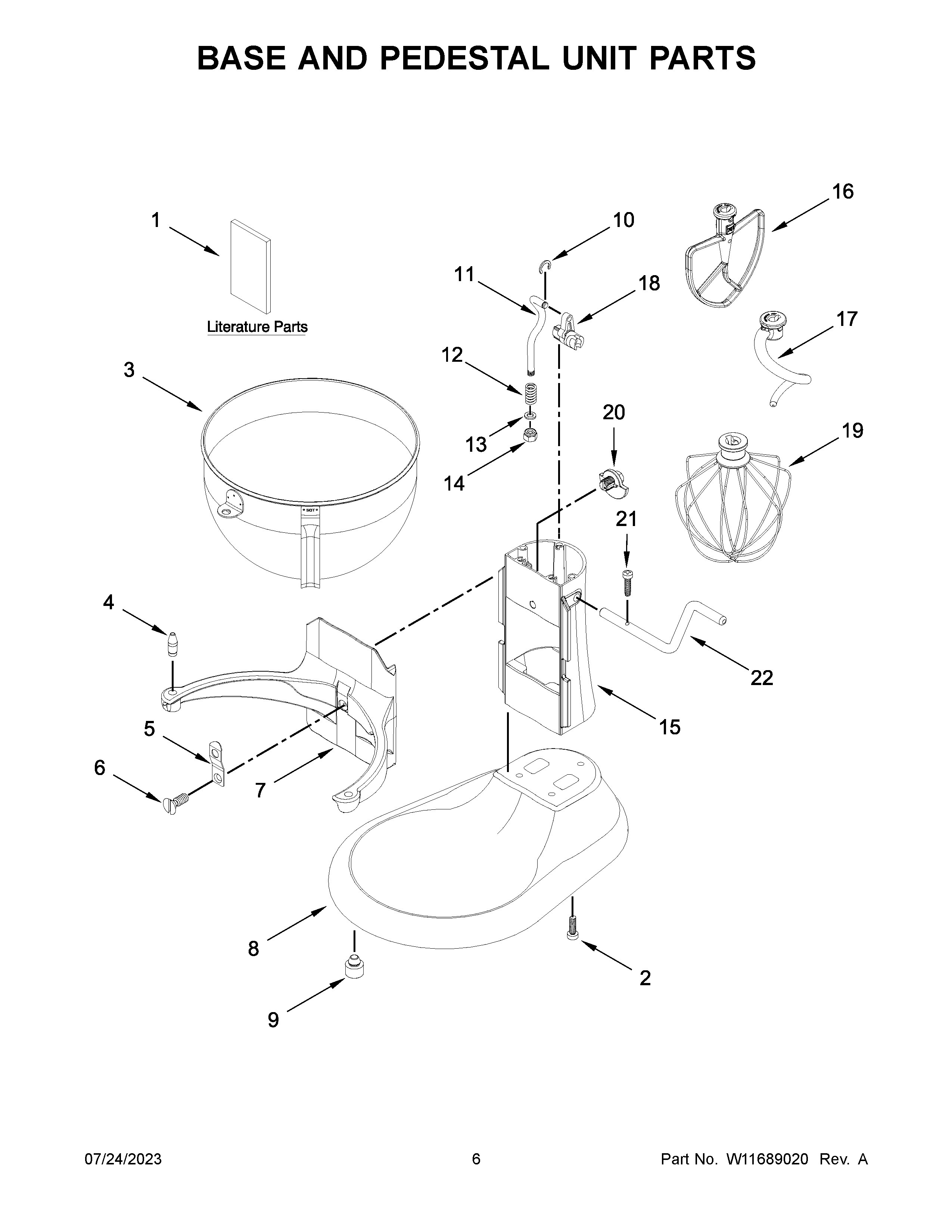 Base and pedestal unit parts