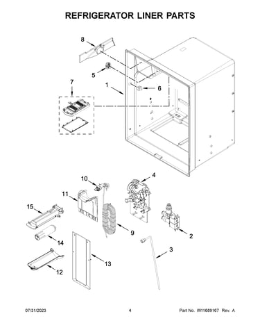 Refrigerator liner parts