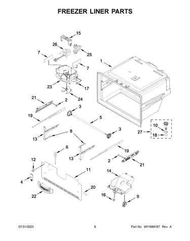 Freezer liner parts