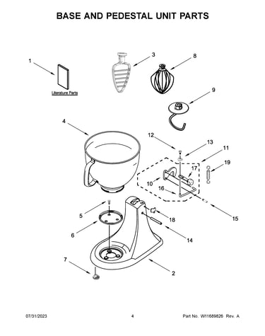 Base and pedestal unit parts