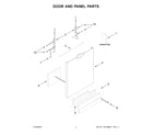 Whirlpool WDF341PAPW2 door and panel parts diagram