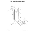 Whirlpool WDF341PAPW2 fill, drain and overfill parts diagram