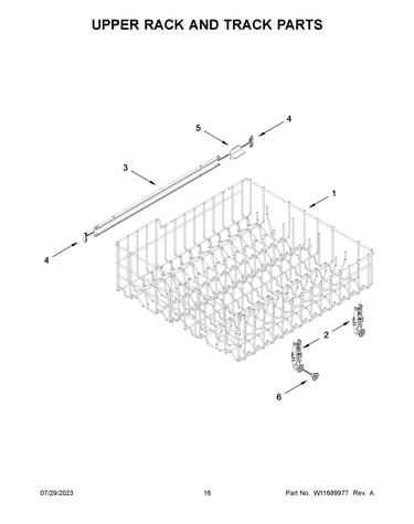 Upper rack and track parts