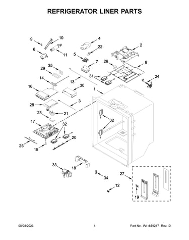 Refrigerator liner parts