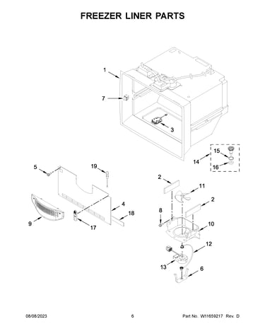 Freezer liner parts