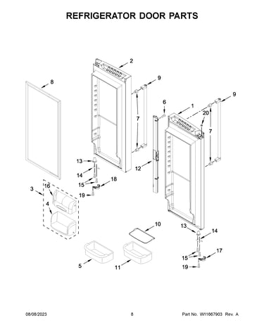 Refrigerator door parts