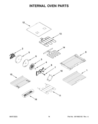 Internal oven parts