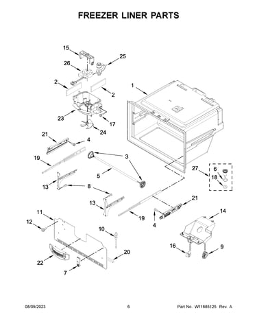 Freezer liner parts