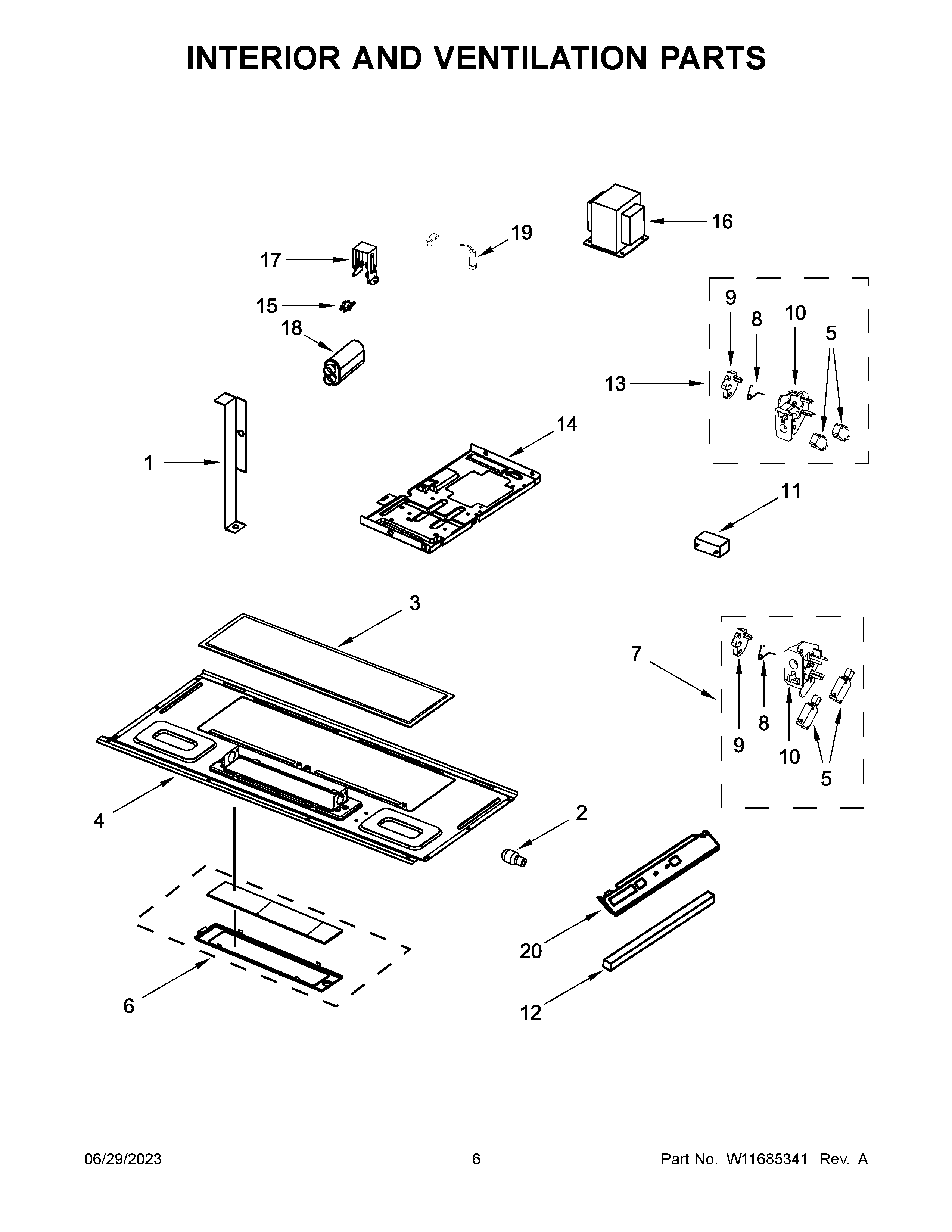 Interior and ventilation parts