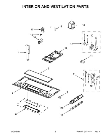 Interior and ventilation parts