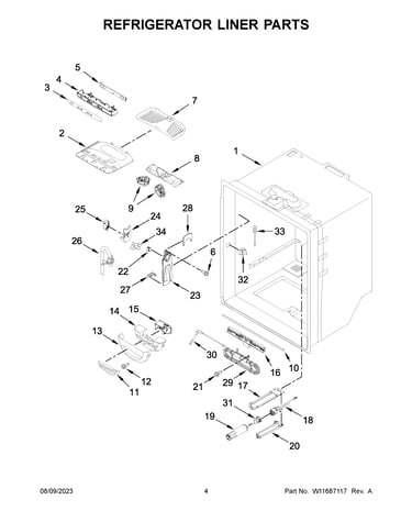 Refrigerator liner parts