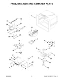Freezer liner and icemaker parts