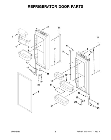 Refrigerator door parts
