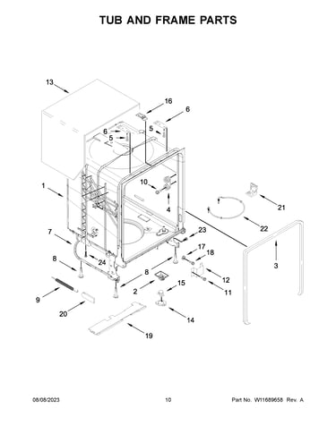 Tub and frame parts
