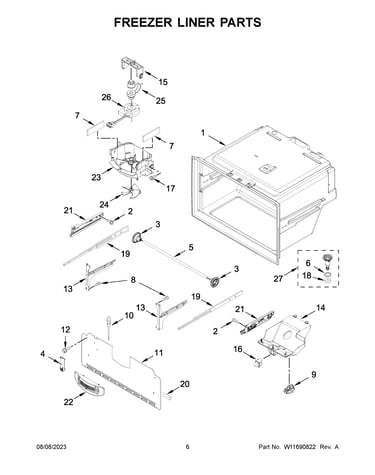Freezer liner parts