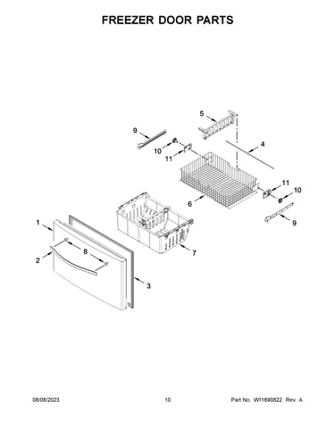 Freezer door parts