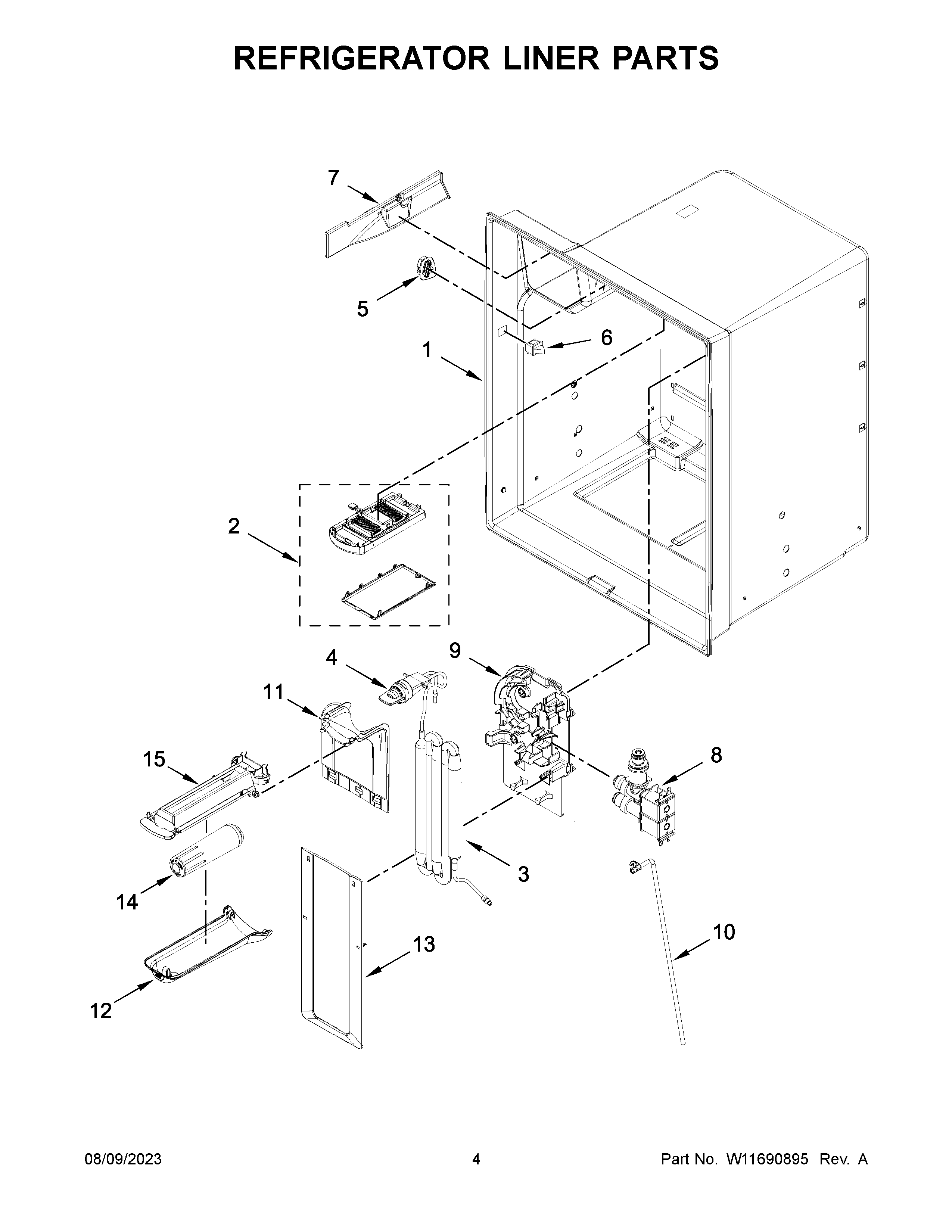 REFRIGERATOR LINER PARTS