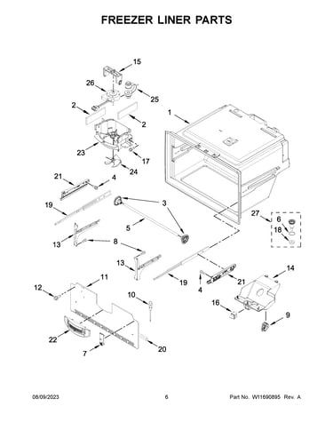 Freezer liner parts