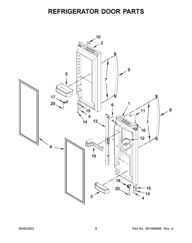 Refrigerator door parts
