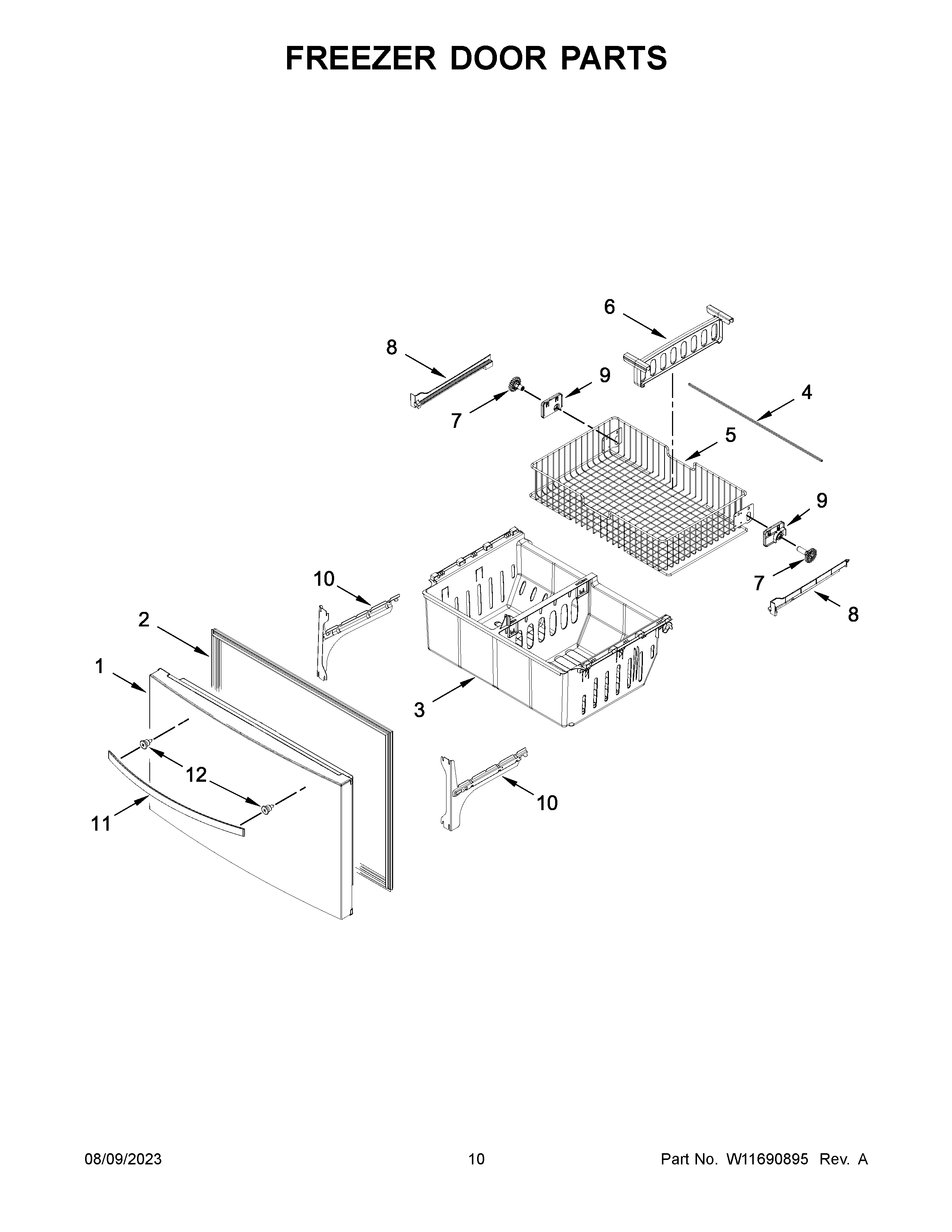 Freezer door parts