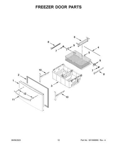 Freezer door parts