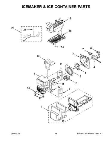 Icemaker & ice container parts