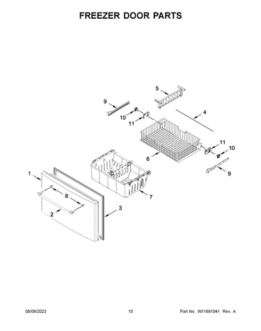 Freezer door parts