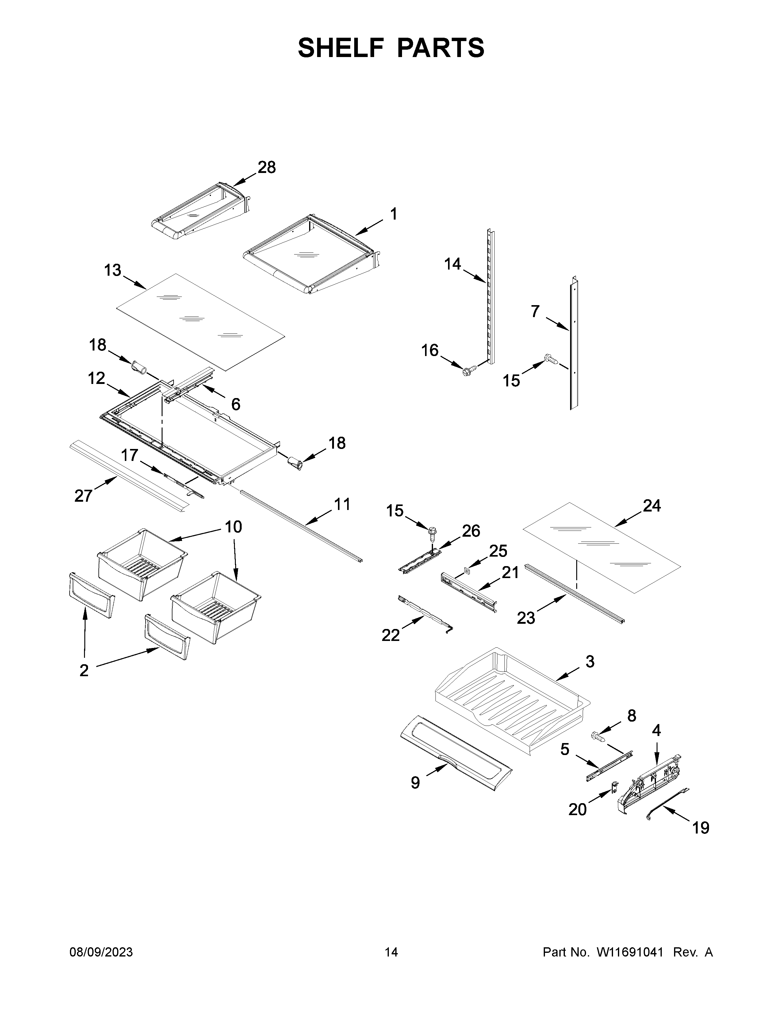Shelf parts