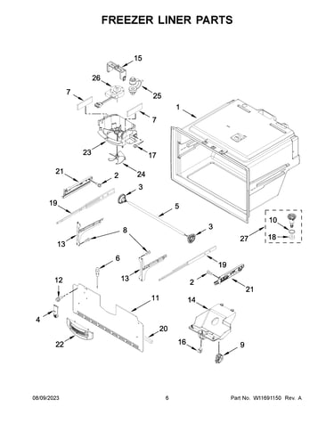 Freezer liner parts