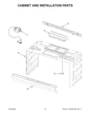 Cabinet and installation parts