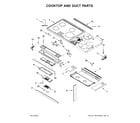 KitchenAid KSIS730PSS0 cooktop and duct parts diagram