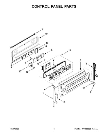 Control panel parts