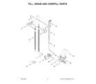 Whirlpool WDF341PAPM1 fill, drain and overfill parts diagram