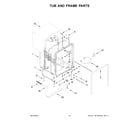 Whirlpool WDF341PAPB1 tub and frame parts diagram