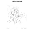 Whirlpool WDF332PAMB0 tub and frame parts diagram