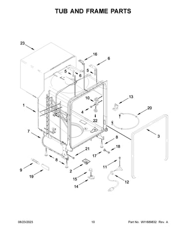 Tub and frame parts
